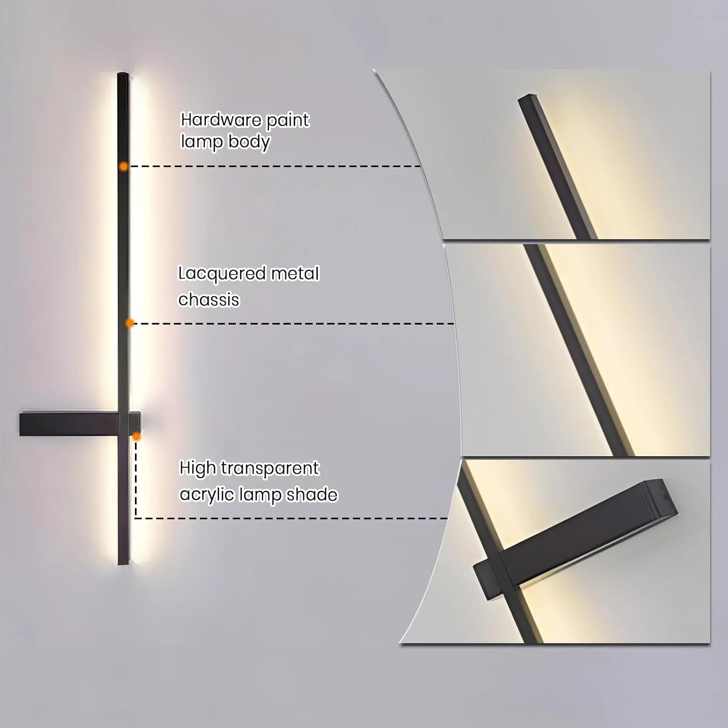 چراغ دیواری مدرن LED مینیمالیستی YATAI برای اتاق خواب، اتاق غذاخوری و کنار آینه، چراغ دیواری LED دیمر شونده داخلی، چراغ نواری بلند آلومینیومی اکریلیک (60 سانتی متر، 10 وات) چراغ دیواری مدرن LED مینیمالیستی YATAI برای اتاق خواب، اتاق غذاخوری و کنار آینه، چراغ دیواری LED دیمر شونده داخلی، چراغ نواری بلند آلومینیومی اکریلیک (60 سانتی متر، 10 وات)