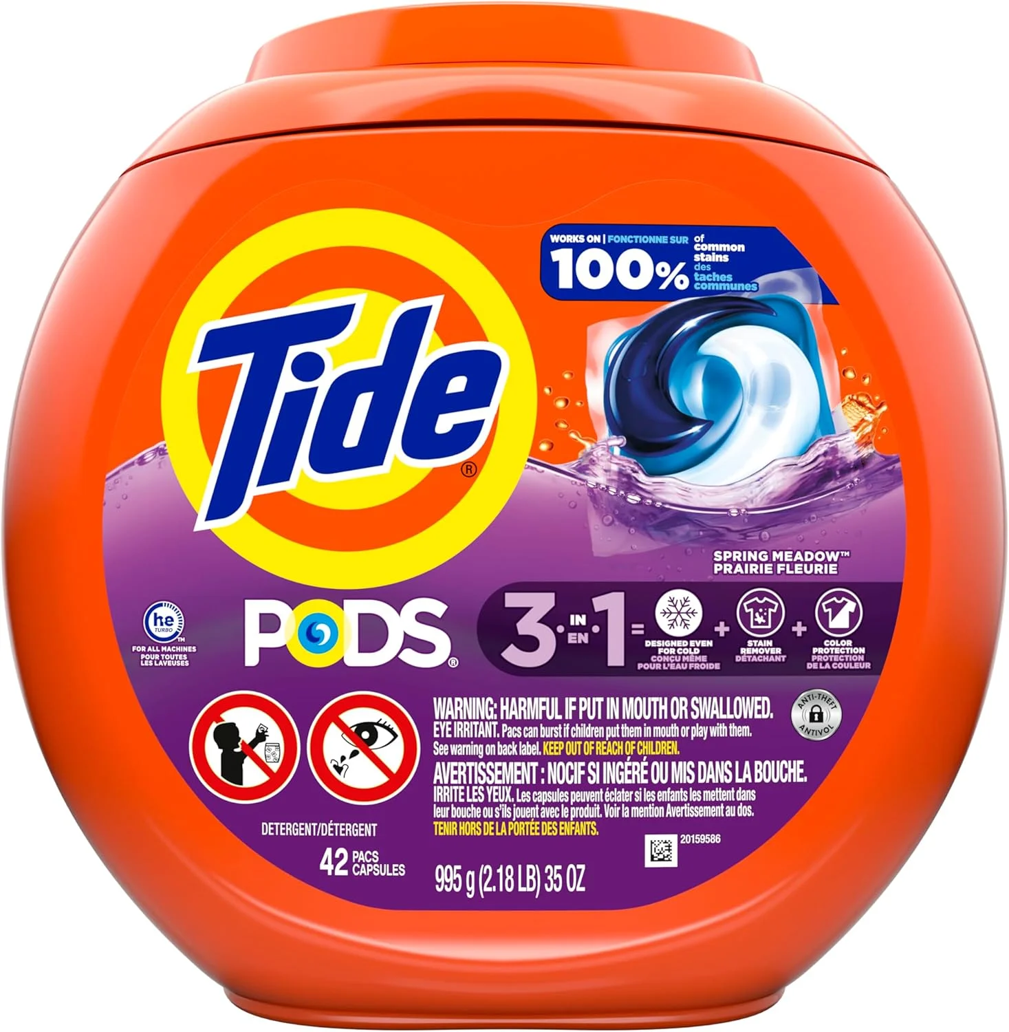 پودر لباسشویی کپسولی Tide PODS، رایحه چمن بهاری، 42 عددی پودر لباسشویی کپسولی Tide PODS، رایحه چمن بهاری، 42 عددی
