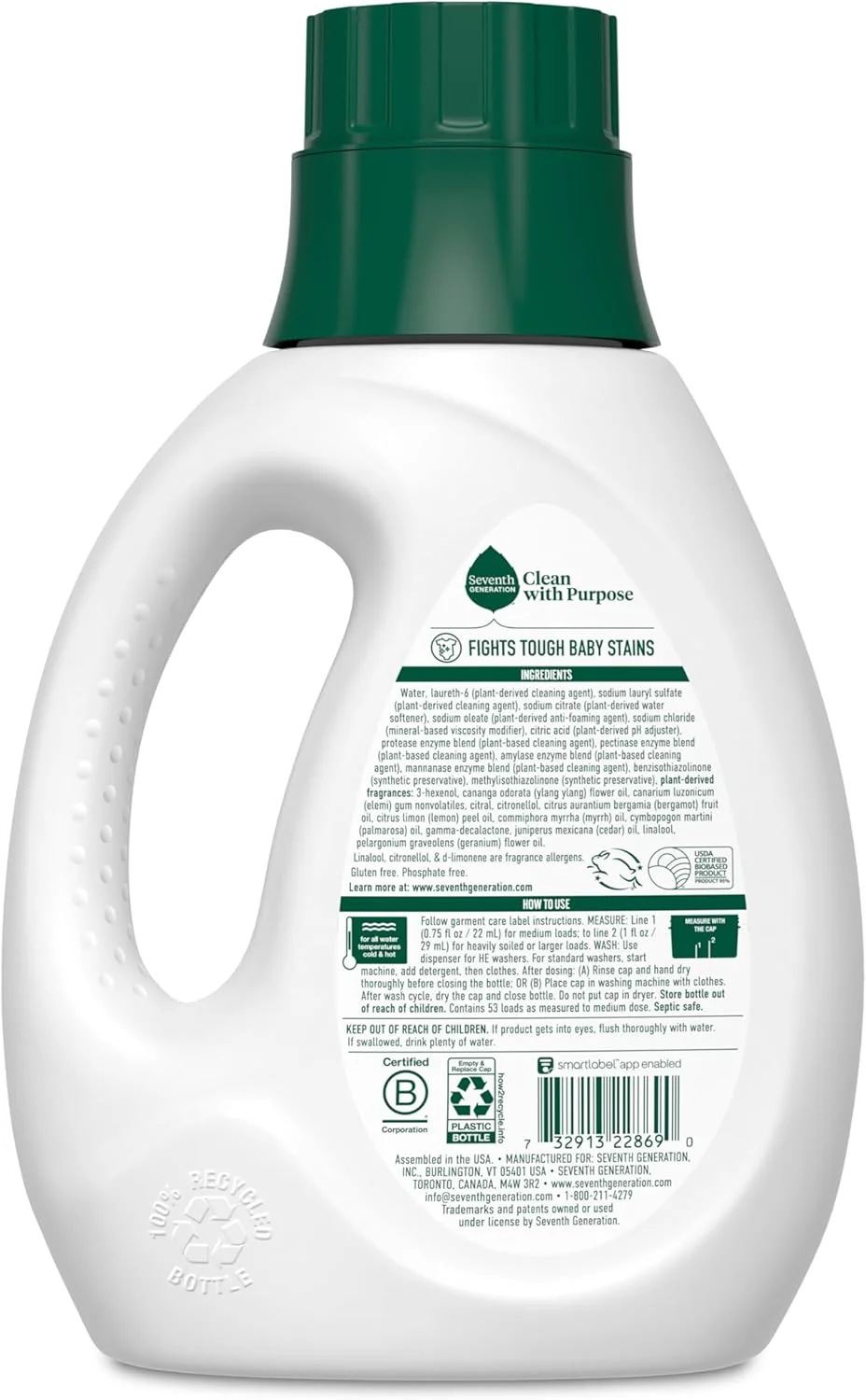 مایع لباسشویی کودک غلیظ Seventh Generation، رایحه تازه، 1.18 لیتر، بسته 2 عددی مایع لباسشویی کودک غلیظ Seventh Generation، رایحه تازه، 1.18 لیتر، بسته 2 عددی
