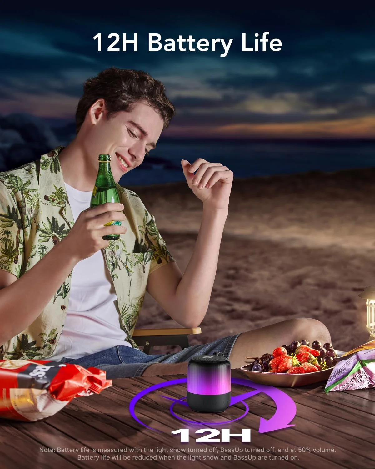 اسپیکر بلوتوثی قابل حمل Soundcore Glow Mini با صدای 360 درجه، نمایش نور، باتری 12 ساعته، اکولایزر و نور قابل تنظیم، ضد آب و گرد و غبار IP67، برای کمپینگ، خانه و مهمانی های ساحلی اسپیکر بلوتوثی قابل حمل Soundcore Glow Mini با صدای 360 درجه، نمایش نور، باتری 12 ساعته، اکولایزر و نور قابل تنظیم، ضد آب و گرد و غبار IP67، برای کمپینگ، خانه و مهمانی های ساحلی