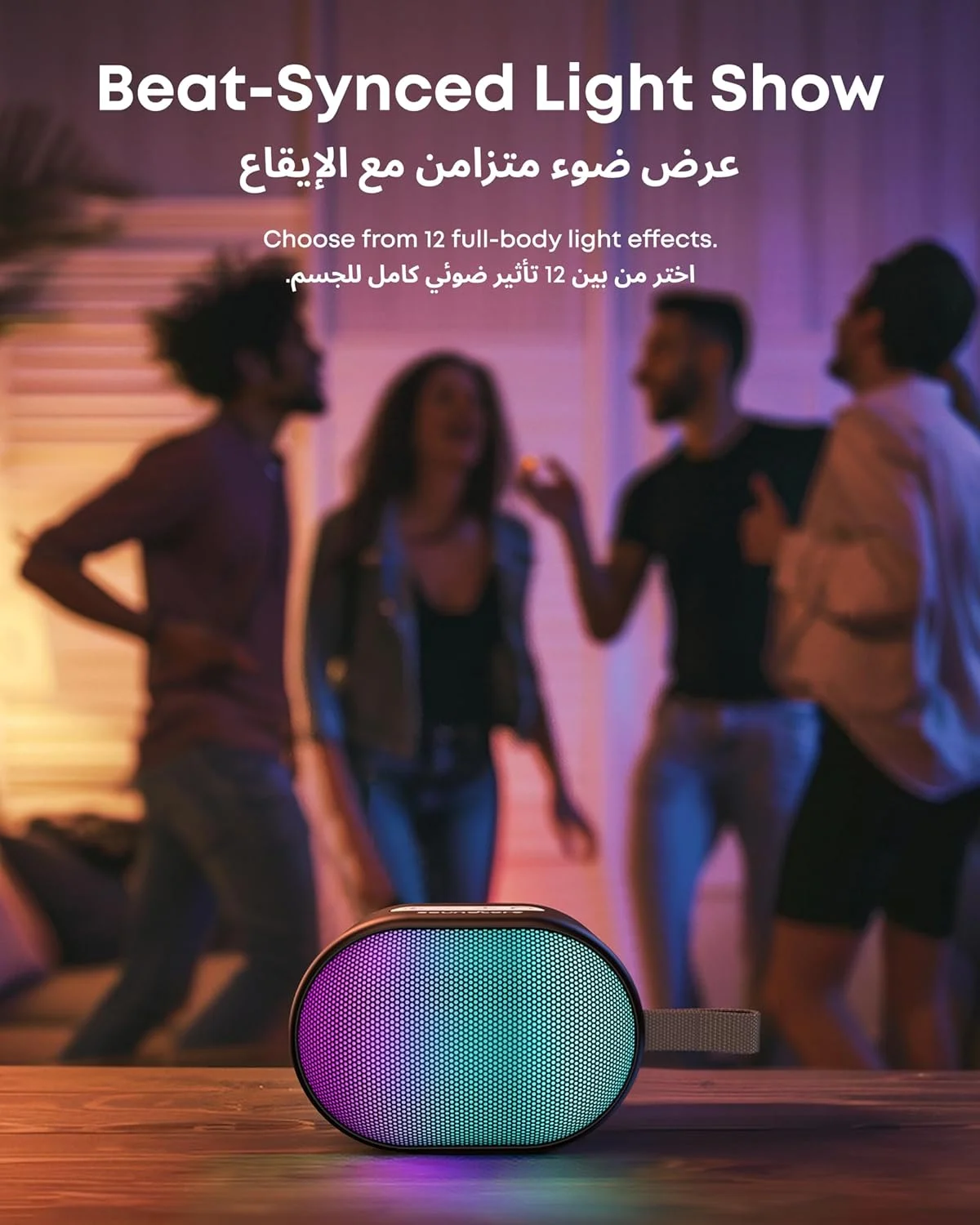 اسپیکر بلوتوثی بی سیم قابل حمل soundcore Pyro Mini با نمایش نور کامل بدنه، 6 وات، 10 ساعت پخش، جفت شدن TWS، چراغ های RGB، ورودی AUX، اسلات کارت، USB-C، بلوتوث 5.3، قابل حمل برای حیاط خلوت، فضای باز اسپیکر بلوتوثی بی سیم قابل حمل soundcore Pyro Mini با نمایش نور کامل بدنه، 6 وات، 10 ساعت پخش، جفت شدن TWS، چراغ های RGB، ورودی AUX، اسلات کارت، USB-C، بلوتوث 5.3، قابل حمل برای حیاط خلوت، فضای باز