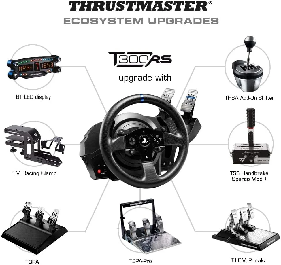 فرمان مسابقه Thrustmaster T300RS (PS4، PC، PS5) - مشکی، 13 دکمه، USB، بازخورد نیرو، فناوری مغناطیسی H.E.A.R.T فرمان مسابقه Thrustmaster T300RS (PS4، PC، PS5) - مشکی، 13 دکمه، USB، بازخورد نیرو، فناوری مغناطیسی H.E.A.R.T