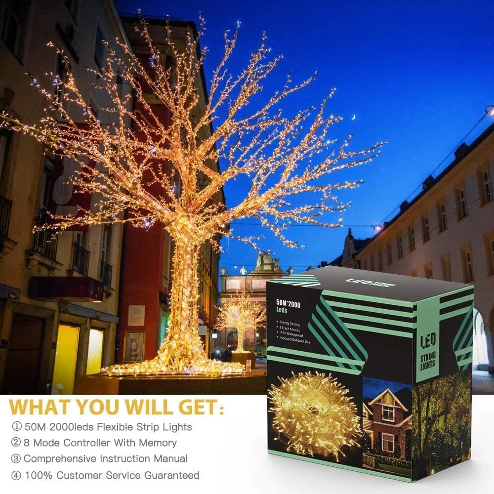 چراغ های خوشه ای بیرونی کریسمس Quntis، سفید گرم، 100 متر، 1000 LED، چراغ های پری، برق شهری، ضد آب، 8 حالت و عملکرد حافظه، تزئینات چراغ درخت کریسمس، باغ، داخلی، جشن، دیوارها، تولد، خانه چراغ های خوشه ای بیرونی کریسمس Quntis، سفید گرم، 100 متر، 1000 LED، چراغ های پری، برق شهری، ضد آب، 8 حالت و عملکرد حافظه، تزئینات چراغ درخت کریسمس، باغ، داخلی، جشن، دیوارها، تولد، خانه