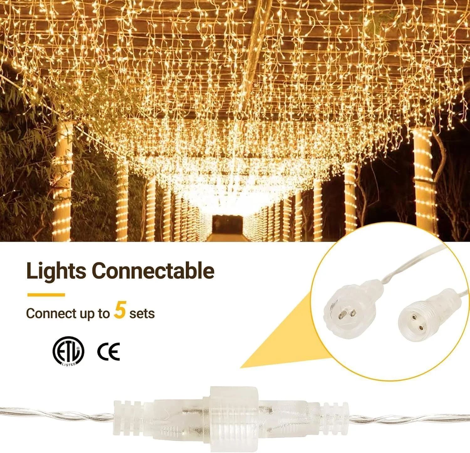 چراغ های یخی کریسمس Quntis برای فضای باز، 10 متر / 32 فوت 400 LED چراغ های پری یخی با تایمر و 8 حالت، 80 آویز چراغ های کریسمس فضای باز با منبع تغذیه اصلی برای سقف بالکن لبه دیوار پنجره ها - سفید گرم چراغ های یخی کریسمس Quntis برای فضای باز، 10 متر / 32 فوت 400 LED چراغ های پری یخی با تایمر و 8 حالت، 80 آویز چراغ های کریسمس فضای باز با منبع تغذیه اصلی برای سقف بالکن لبه دیوار پنجره ها - سفید گرم