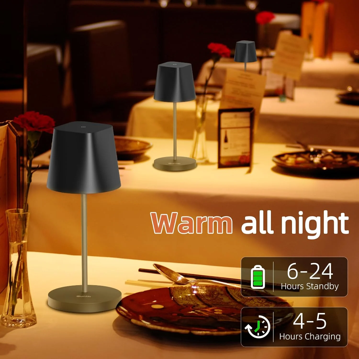 چراغ رومیزی LED بی سیم، لمسی و دیمر شونده، قابل شارژ USB، دمای رنگ دوگانه 3000K-4000K، ضد آب IP44 مناسب فضای باز برای میز غذاخوری و کمپینگ چراغ رومیزی LED بی سیم، لمسی و دیمر شونده، قابل شارژ USB، دمای رنگ دوگانه 3000K-4000K، ضد آب IP44 مناسب فضای باز برای میز غذاخوری و کمپینگ