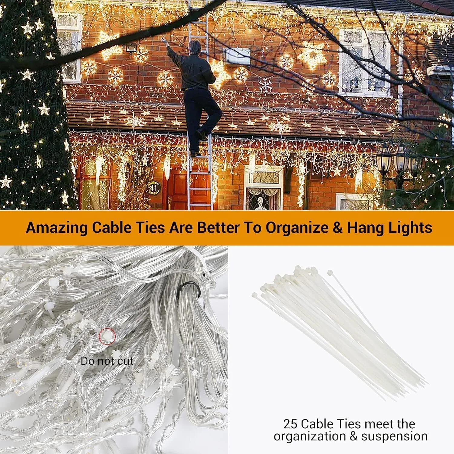 چراغ های یخی کریسمس Quntis برای فضای باز، 10 متر / 32 فوت 400 LED چراغ های پری یخی با تایمر و 8 حالت، 80 آویز چراغ های کریسمس فضای باز با منبع تغذیه اصلی برای سقف بالکن لبه دیوار پنجره ها - سفید گرم چراغ های یخی کریسمس Quntis برای فضای باز، 10 متر / 32 فوت 400 LED چراغ های پری یخی با تایمر و 8 حالت، 80 آویز چراغ های کریسمس فضای باز با منبع تغذیه اصلی برای سقف بالکن لبه دیوار پنجره ها - سفید گرم