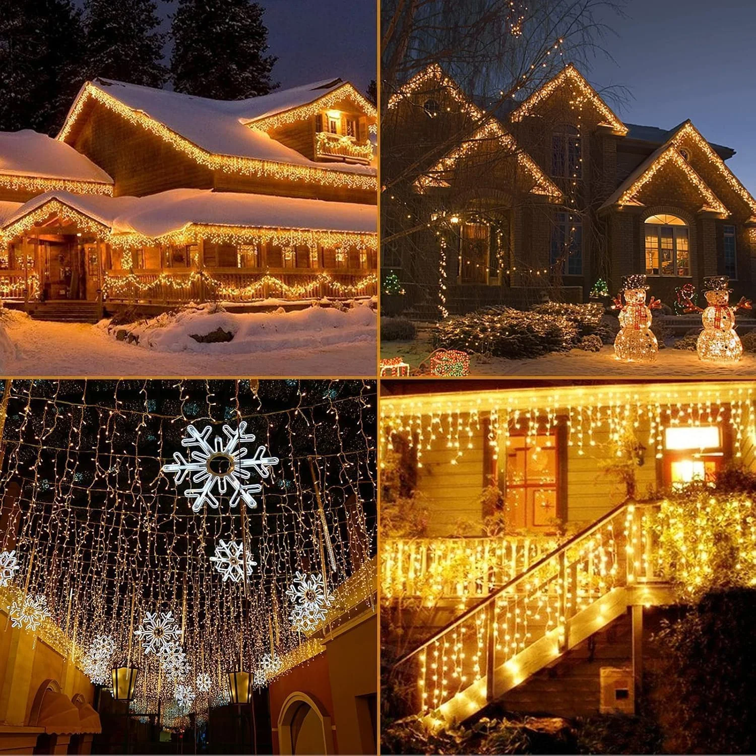 چراغ های یخی کریسمس Quntis برای فضای باز، 10 متر / 32 فوت 400 LED چراغ های پری یخی با تایمر و 8 حالت، 80 آویز چراغ های کریسمس فضای باز با منبع تغذیه اصلی برای سقف بالکن لبه دیوار پنجره ها - سفید گرم چراغ های یخی کریسمس Quntis برای فضای باز، 10 متر / 32 فوت 400 LED چراغ های پری یخی با تایمر و 8 حالت، 80 آویز چراغ های کریسمس فضای باز با منبع تغذیه اصلی برای سقف بالکن لبه دیوار پنجره ها - سفید گرم