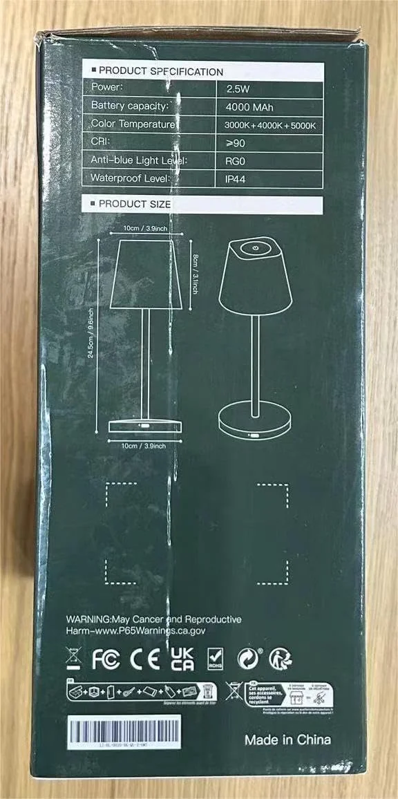 چراغ رومیزی LED بی سیم، لمسی و دیمر شونده، قابل شارژ USB، دمای رنگ دوگانه 3000K-4000K، ضد آب IP44 مناسب فضای باز برای میز غذاخوری و کمپینگ چراغ رومیزی LED بی سیم، لمسی و دیمر شونده، قابل شارژ USB، دمای رنگ دوگانه 3000K-4000K، ضد آب IP44 مناسب فضای باز برای میز غذاخوری و کمپینگ