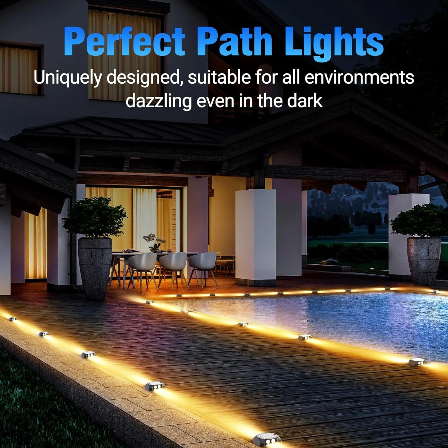 چراغ های خورشیدی عرشه 8 عددی، چراغ زمینی خورشیدی سفید گرم IP65 ضد آب، چراغ های راهروی مقاوم در برابر فشار 3 تن برای پله باغ راهرو پیاده رو پاسیو درب ورودی، 8 عدد چراغ های خورشیدی عرشه 8 عددی، چراغ زمینی خورشیدی سفید گرم IP65 ضد آب، چراغ های راهروی مقاوم در برابر فشار 3 تن برای پله باغ راهرو پیاده رو پاسیو درب ورودی، 8 عدد