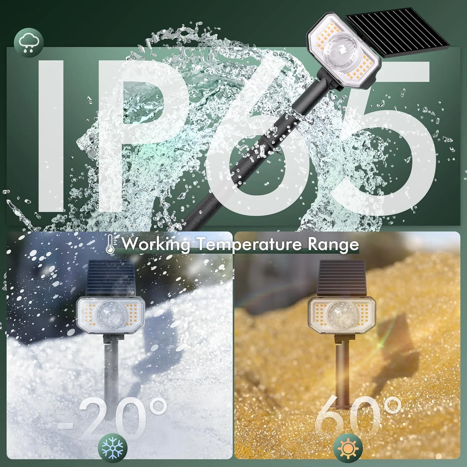 چراغهای خورشیدی فضای باز ضد آب Quntis Ambience Pro، 26+1 LED با 3 حالت نورپردازی گرم، چراغهای نقطهای خورشیدی قابل تنظیم 2 در 1 برای پیادهرو، حیاط، باغ، مسیر ماشینرو، پاسیو، تزئین درخت - بسته 4 عددی چراغهای خورشیدی فضای باز ضد آب Quntis Ambience Pro، 26+1 LED با 3 حالت نورپردازی گرم، چراغهای نقطهای خورشیدی قابل تنظیم 2 در 1 برای پیادهرو، حیاط، باغ، مسیر ماشینرو، پاسیو، تزئین درخت - بسته 4 عددی