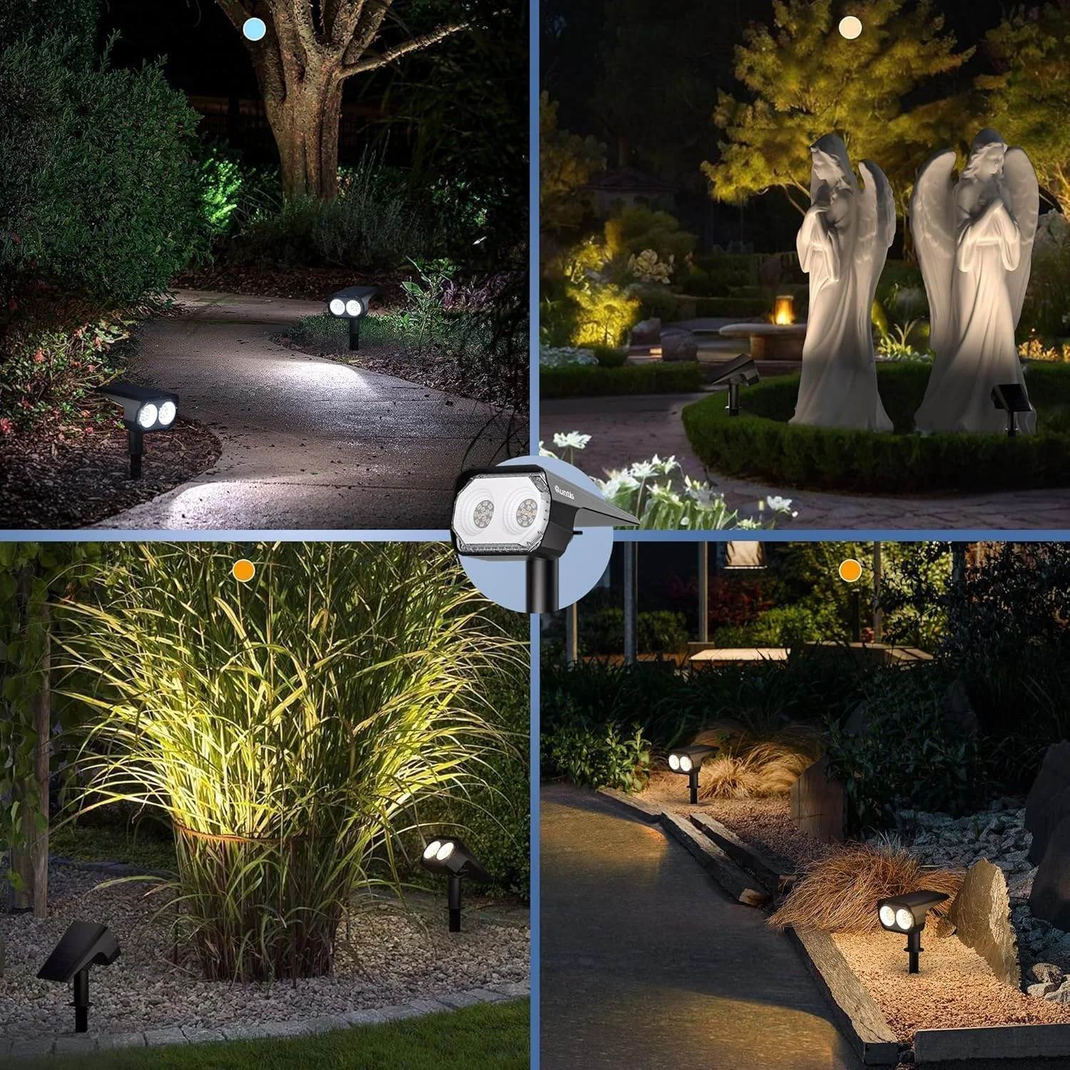 چراغ های خورشیدی نقطه ای Quntis با قابلیت تغییر 3 رنگ، بسته 6 عددی، سفید گرم/سرد/طبیعی، ضد آب IP65 و شارژ Type-C، چراغ های خورشیدی بیرونی برای زمستان بارانی، چراغ های نقطه ای منظره دیواری/زمینی برای حیاط باغ مسیر پاسیو چراغ های خورشیدی نقطه ای Quntis با قابلیت تغییر 3 رنگ، بسته 6 عددی، سفید گرم/سرد/طبیعی، ضد آب IP65 و شارژ Type-C، چراغ های خورشیدی بیرونی برای زمستان بارانی، چراغ های نقطه ای منظره دیواری/زمینی برای حیاط باغ مسیر پاسیو
