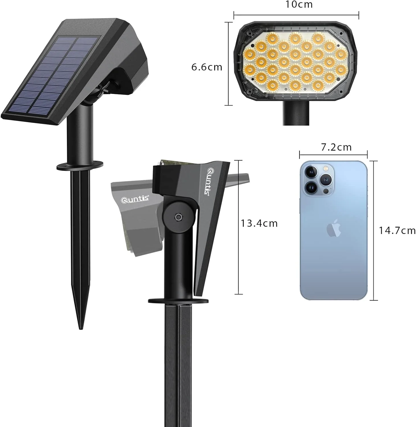 چراغ های نقطه ای خورشیدی 6 عددی Quntis، چراغ های باغی خورشیدی ضد آب IP65، 3 حالت، سفید گرم، کریستالی، باغ لوکس، فضای باز، باغ، استخر، حیاط، گاراژ چراغ های نقطه ای خورشیدی 6 عددی Quntis، چراغ های باغی خورشیدی ضد آب IP65، 3 حالت، سفید گرم، کریستالی، باغ لوکس، فضای باز، باغ، استخر، حیاط، گاراژ