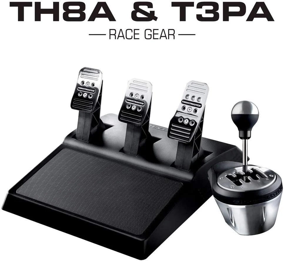 دنده و پدال مسابقه Thrustmaster TH8A & T3PA (دنده، H-شیفتر 7+1 / ترتیبی +/-، مجموعه 3 پدال، PS4 / PS3 / Xbox One/PC)