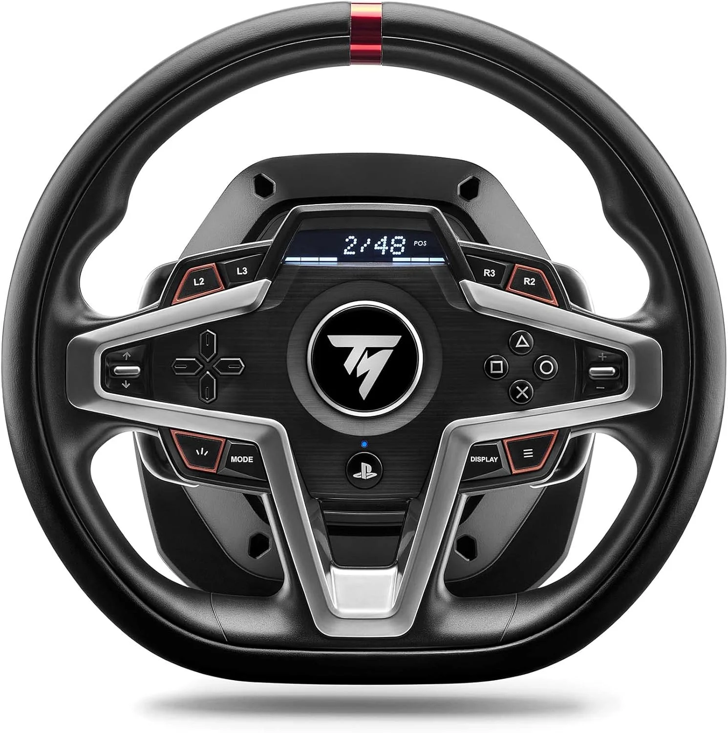 فرمان مسابقه و پدال های مغناطیسی Thrustmaster T248، درایو HYBRID، شیفترهای پدال مغناطیسی، بازخورد نیروی پویا، صفحه نمایش با اطلاعات مسابقه (PS5، PS4، PC)