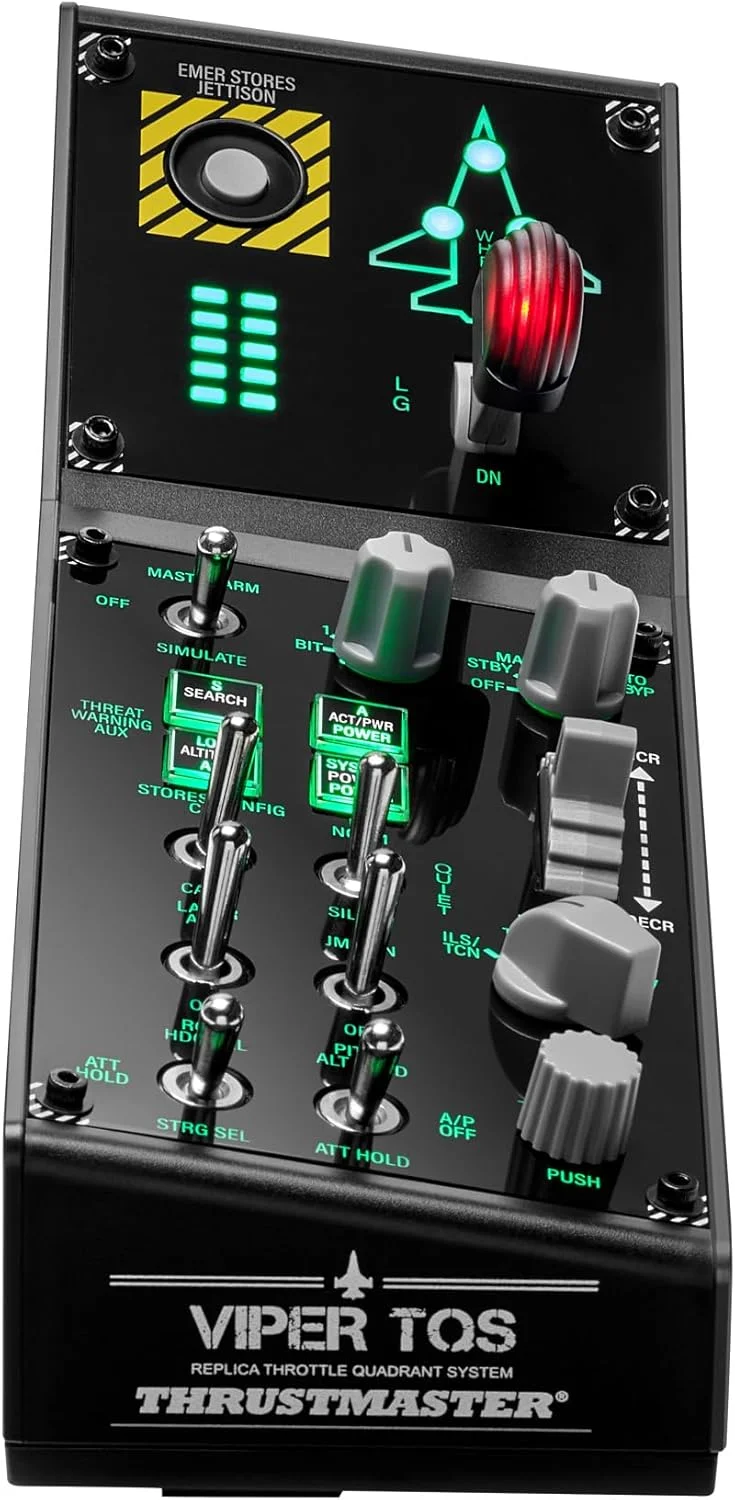 پنل Thrustmaster Viper: پنل کنترل با نور پس زمینه، برای استفاده با Viper TQS یا به صورت مستقل، 43 دکمه فلزی، رهاسازی مهمات، تریم، ارابه فرود، دارای مجوز از نیروی هوایی ایالات متحده (PC)