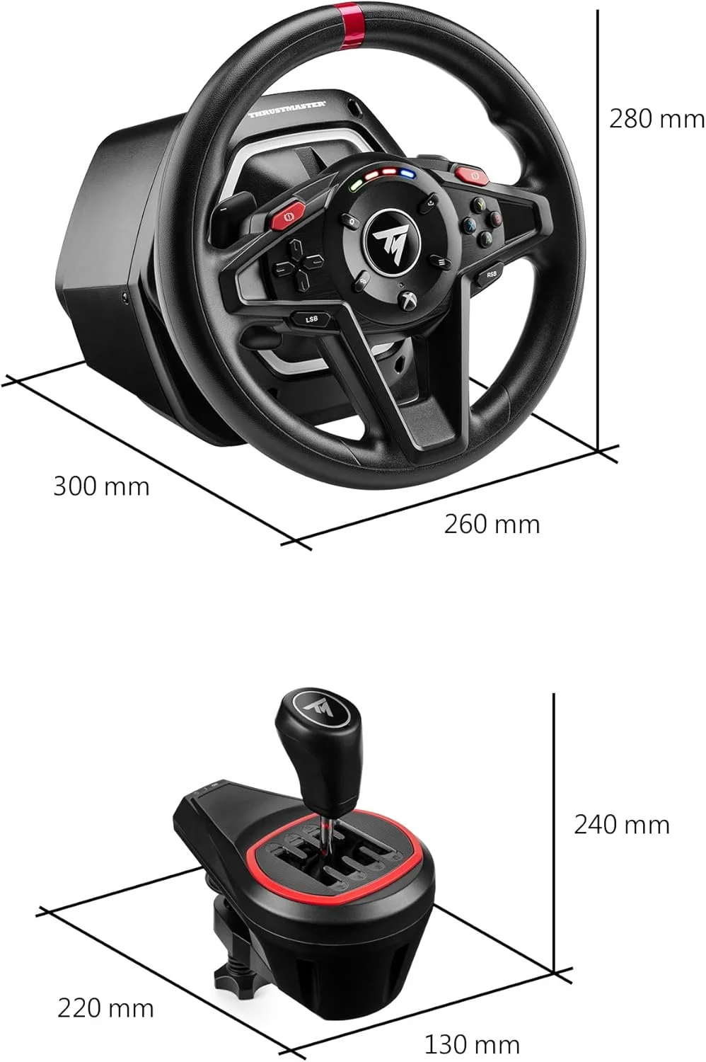 پک دسته دنده Thrustmaster T128 – دسته دنده دقیق برای فرمان مسابقه T128، سازگار با Xbox Series X|S، Xbox One و PC