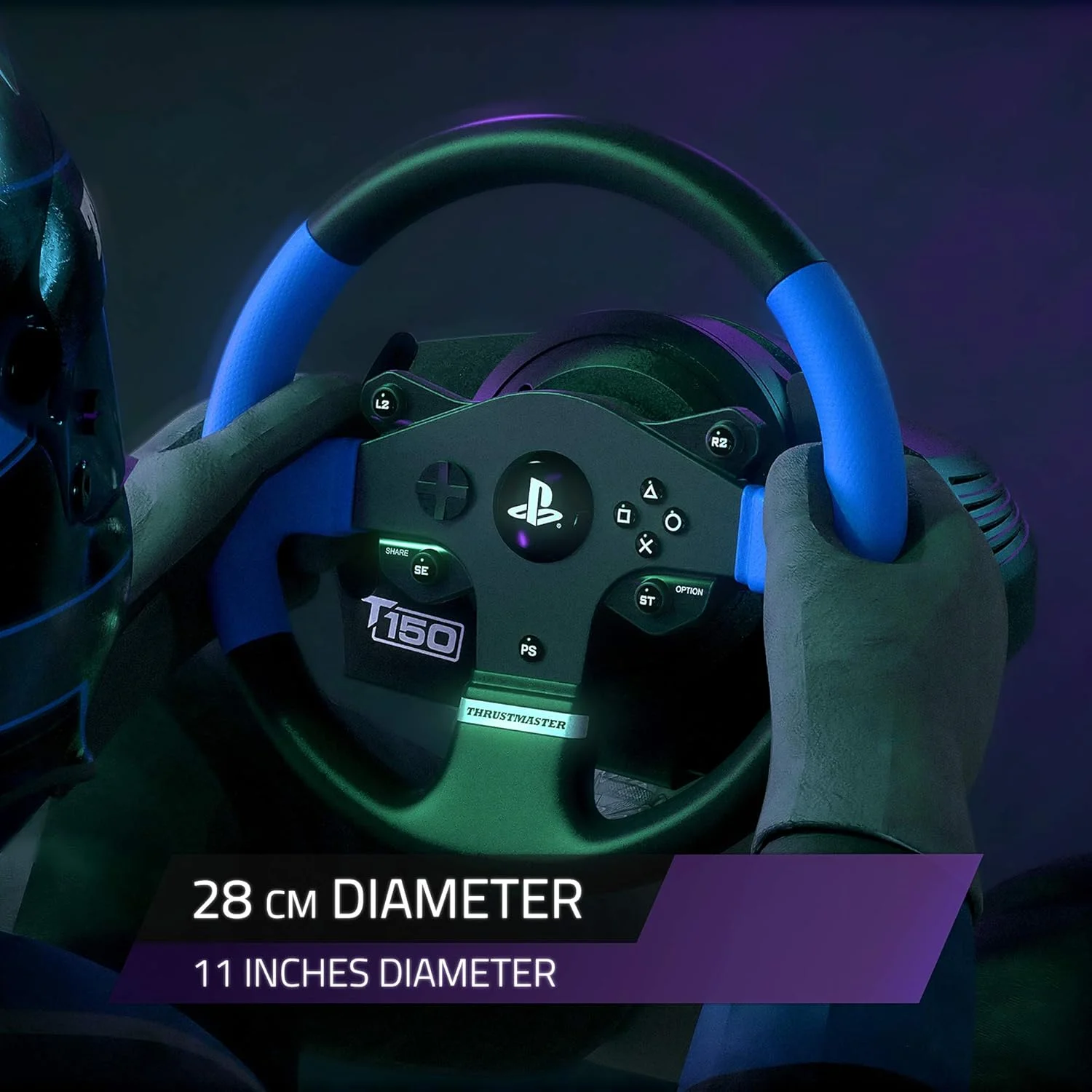 فرمان بازی Thrustmaster T150 Force Feedback (Ps5 /Ps4 / Ps3 / Pc)، مشکی/آبی فرمان بازی Thrustmaster T150 Force Feedback (Ps5 /Ps4 / Ps3 / Pc)، مشکی/آبی