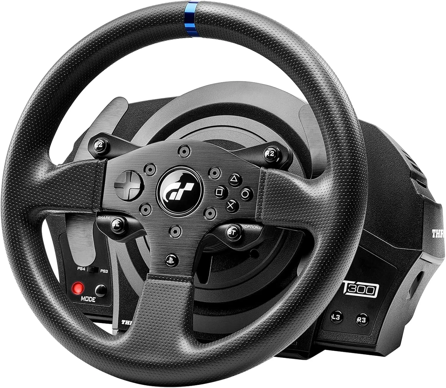 فرمان مسابقه Thrustmaster T300 RS GT با فیدبک نیرو - دارای مجوز رسمی برای Gran Turismo - PS5 / PS4 / PC