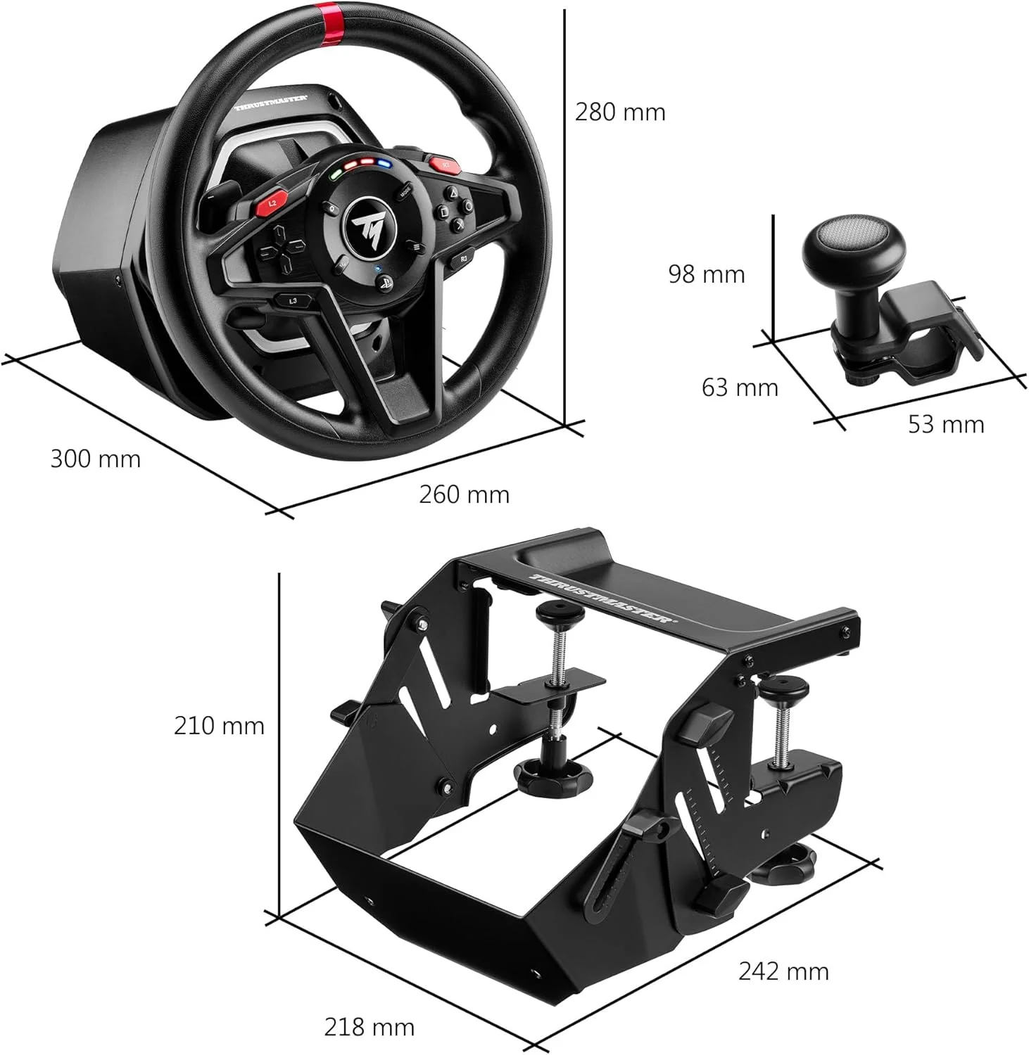 بسته Thrustmaster T128 SimTask، فرمان مسابقه T128 و کیت اتصال فرمان برای بازی شبیه‌سازی (سازگار با پلی استیشن 5 و کامپیوتر)