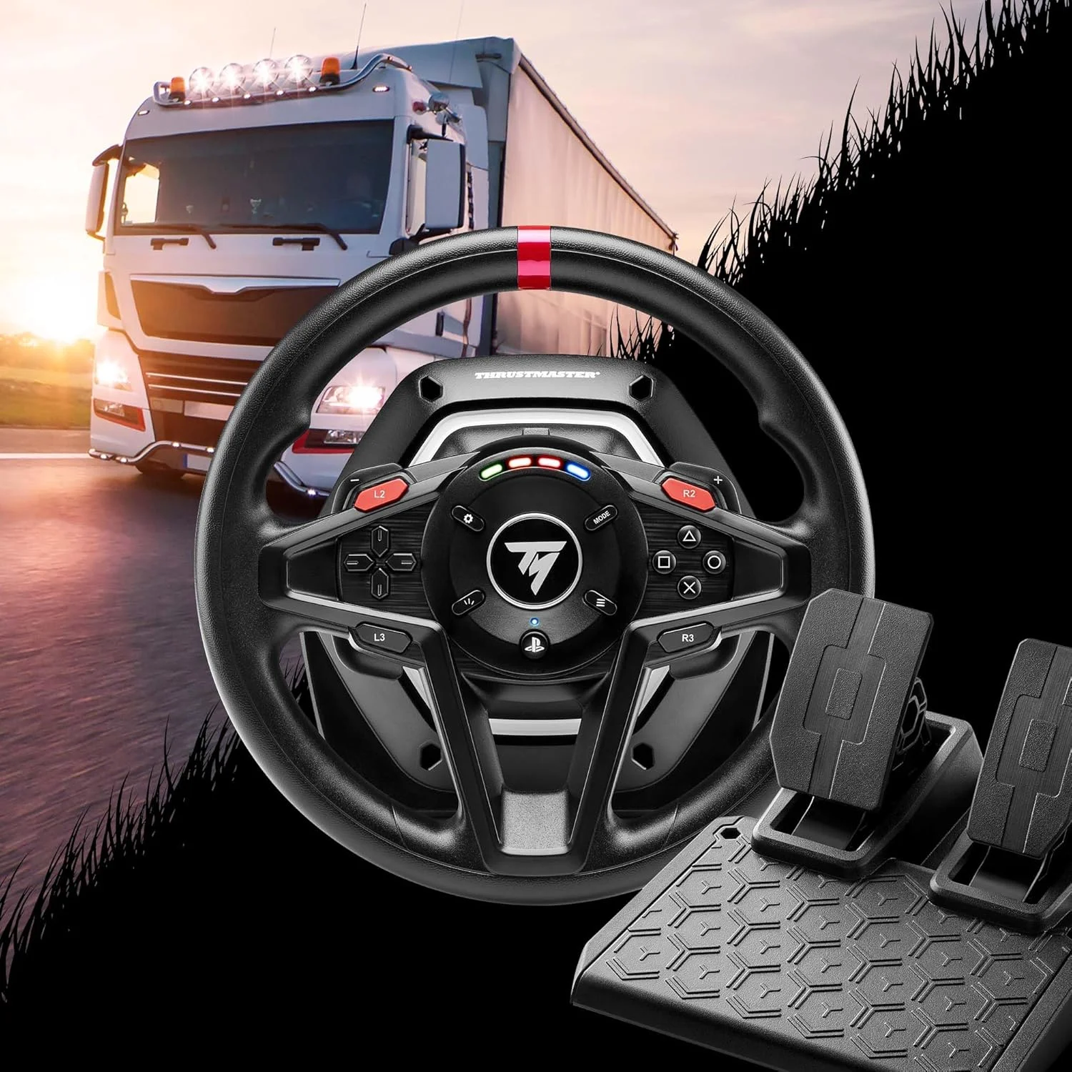 بسته Thrustmaster T128 SimTask، فرمان مسابقه T128 و کیت اتصال فرمان برای بازی شبیه‌سازی (سازگار با پلی استیشن 5 و کامپیوتر)