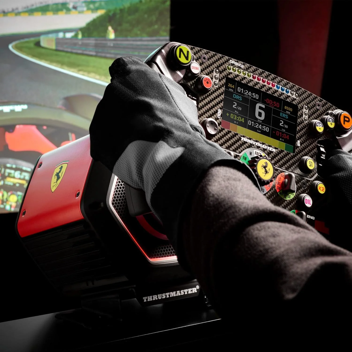 شبیه ساز Thrustmaster T818 Ferrari SF1000، دایرکت درایو، فرمان مسابقه ای فورس فیدبک سیم ریسینگ برای کامپیوتر (بازسازی شده)