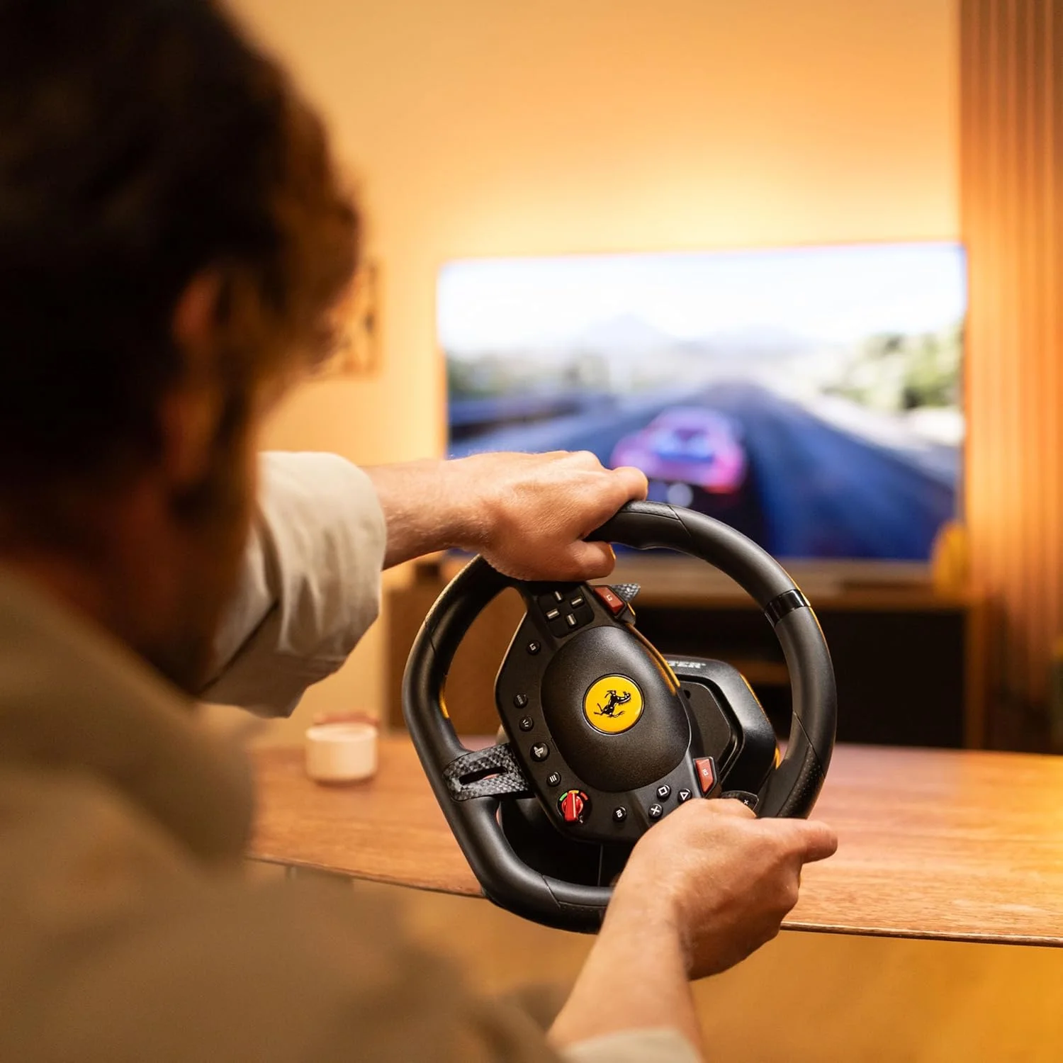 فرمان مسابقه Thrustmaster T98 Ferrari 296 GTB برای PS5، PS4، PC
