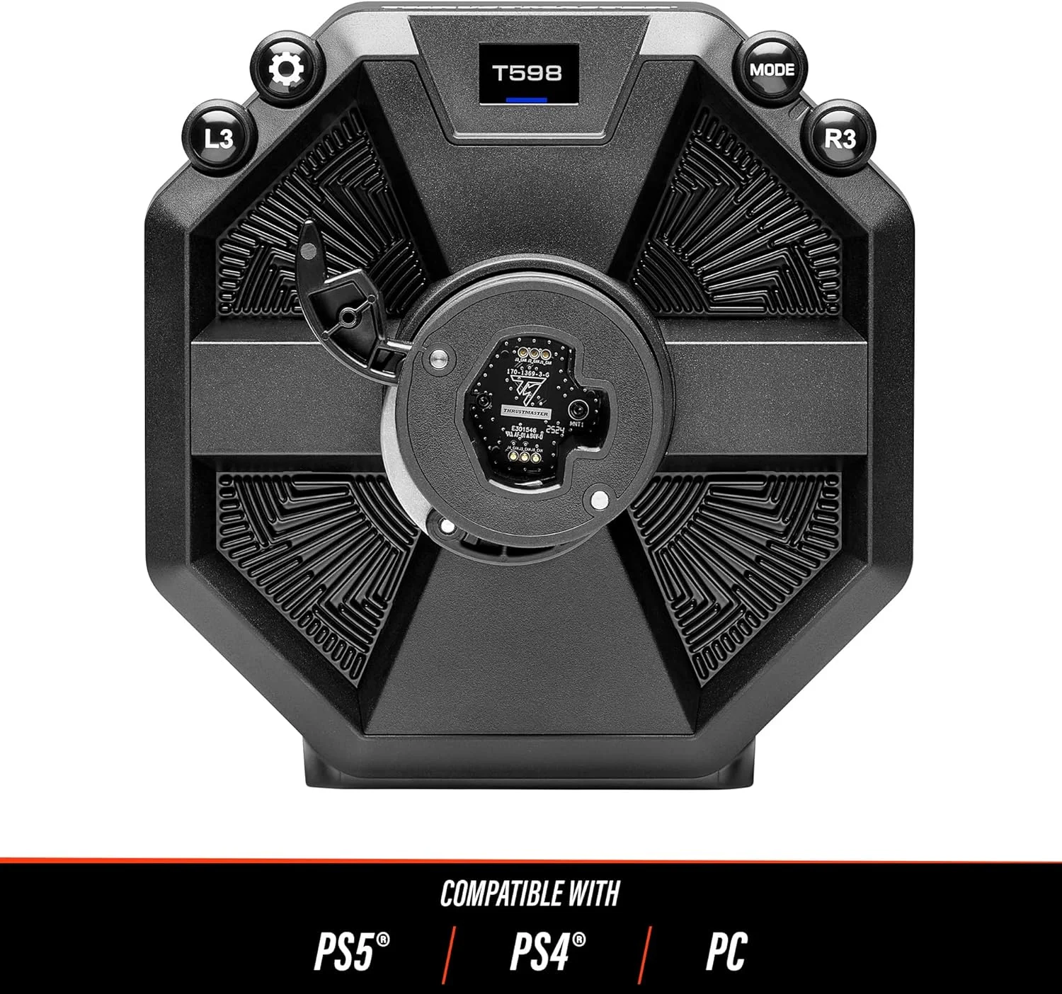 پایه فرمان مسابقه Thrustmaster T598 Servo Base، پایه فرمان بازخورد نیروی درایو مستقیم محوری (سازگار با PS5، PS4 و PC)