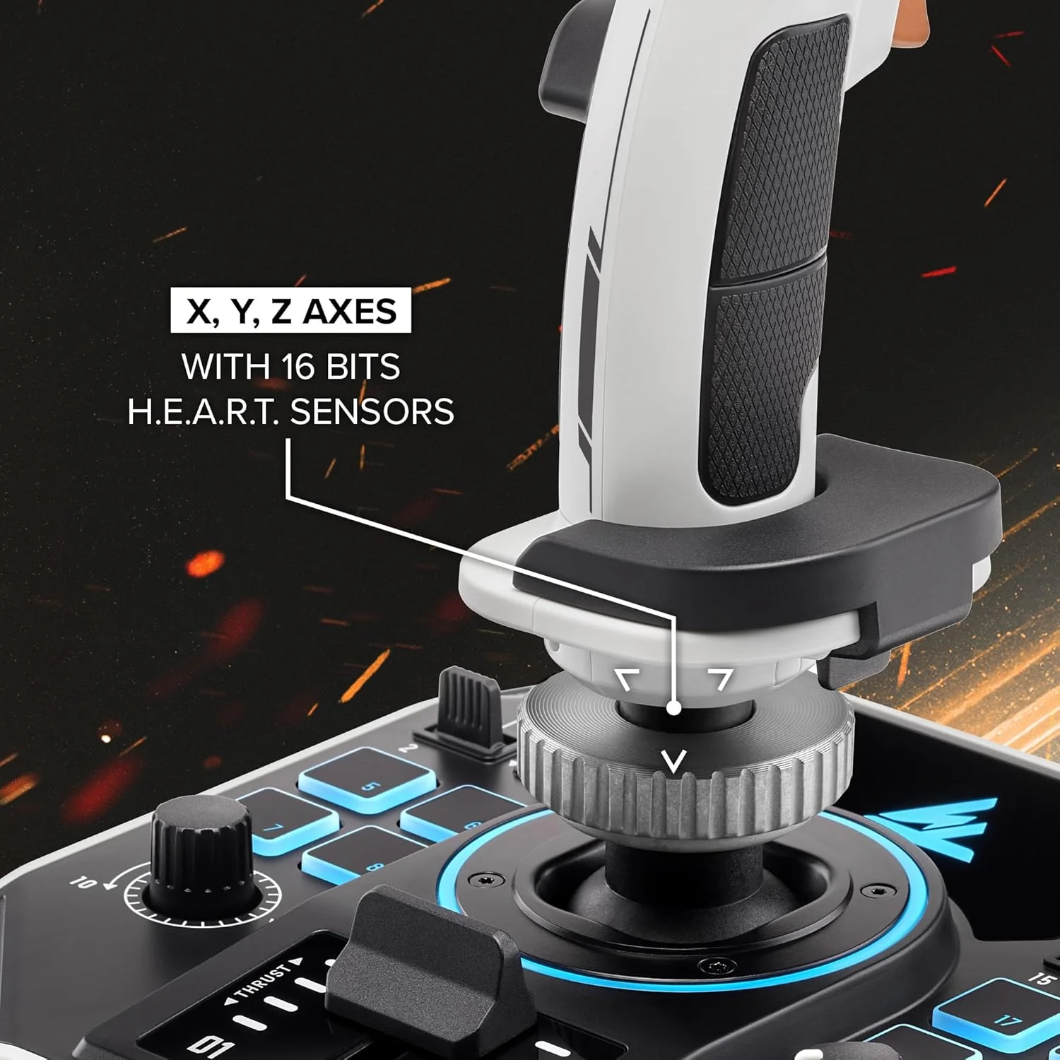دسته بازی Thrustmaster Sol-R2 HOSAS، تکنولوژی اثر هال برای بازی فوق دقیق، 44 دکمه ایده آل برای شبیه سازی پرواز فضایی (سازگار با PC)