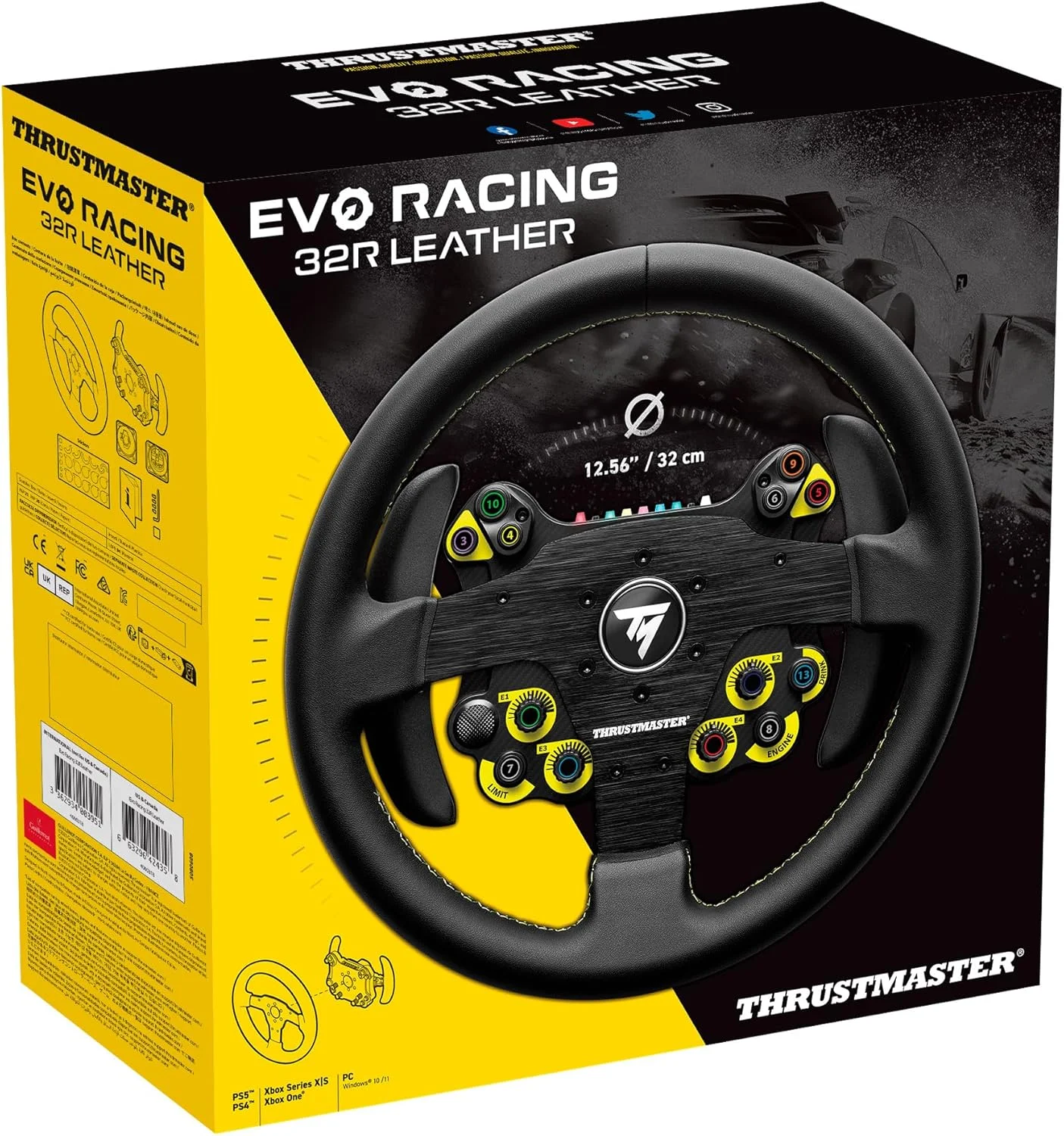 فرمان مسابقه چرمی THRUSTMASTER Evo Racing 32R (سازگار با PS5، PS5 Pro، PS4، XBOX Series X/S، One، PC)