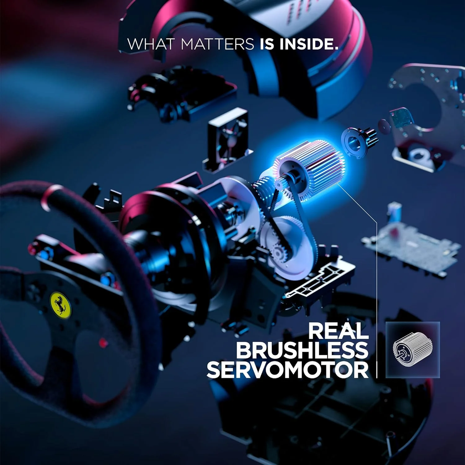 فرمان مسابقه Thrustmaster T300 Ferrari Integral Alcantara Edition، فرمان مسابقه و 3 پدال، PS5، PS4 و PC، روکش آلکانترا، فیدبک نیرو، موتور براشلس، فرمان قابل تعویض