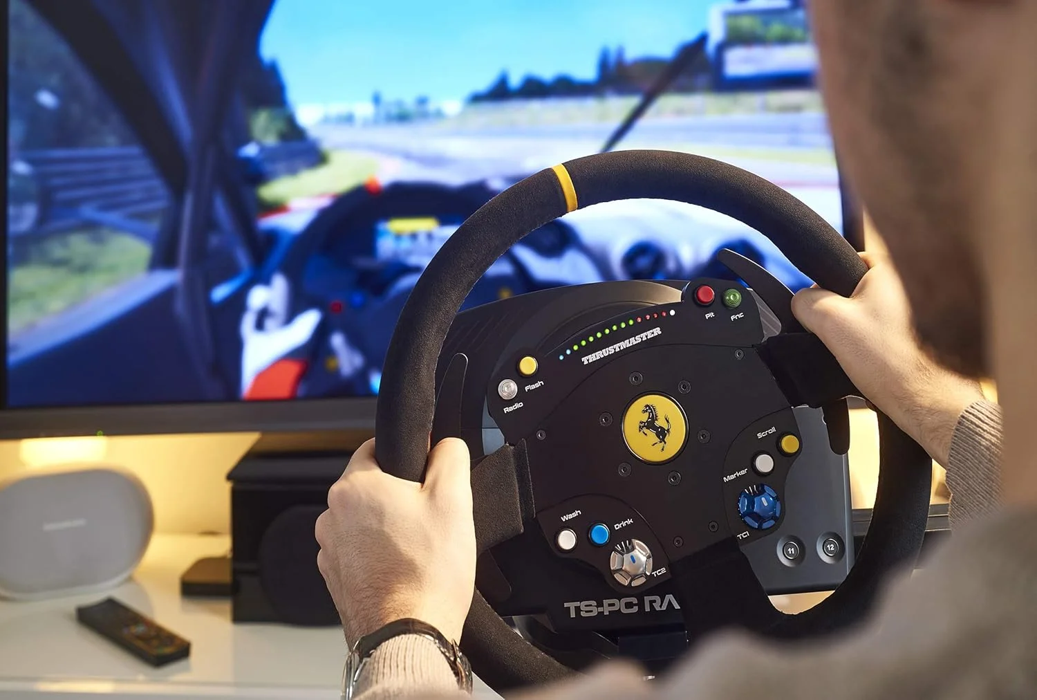 فرمان مسابقه Thrustmaster TS-PC Racer Ferrari 488 Challenge Edition - فرمان مسابقه با عملکرد بالا و بازخورد نیرو برای کامپیوتر