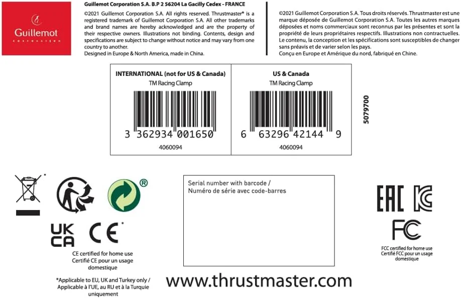 گیره مسابقه ای Thrustmaster TM - سیستم نصب قابل تنظیم برای لوازم جانبی مسابقه ای در PC، PS4، PS5، Xbox One و Xbox Series X|S