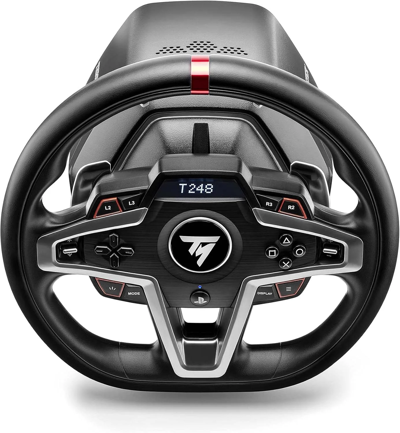 فرمان مسابقه و پدال های مغناطیسی Thrustmaster T248، سازگار با PS5، PS4، PC، HYBRID DRIVE، پدال شیفترهای مغناطیسی، فیدبک نیروی دینامیک، صفحه نمایش با اطلاعات مسابقه