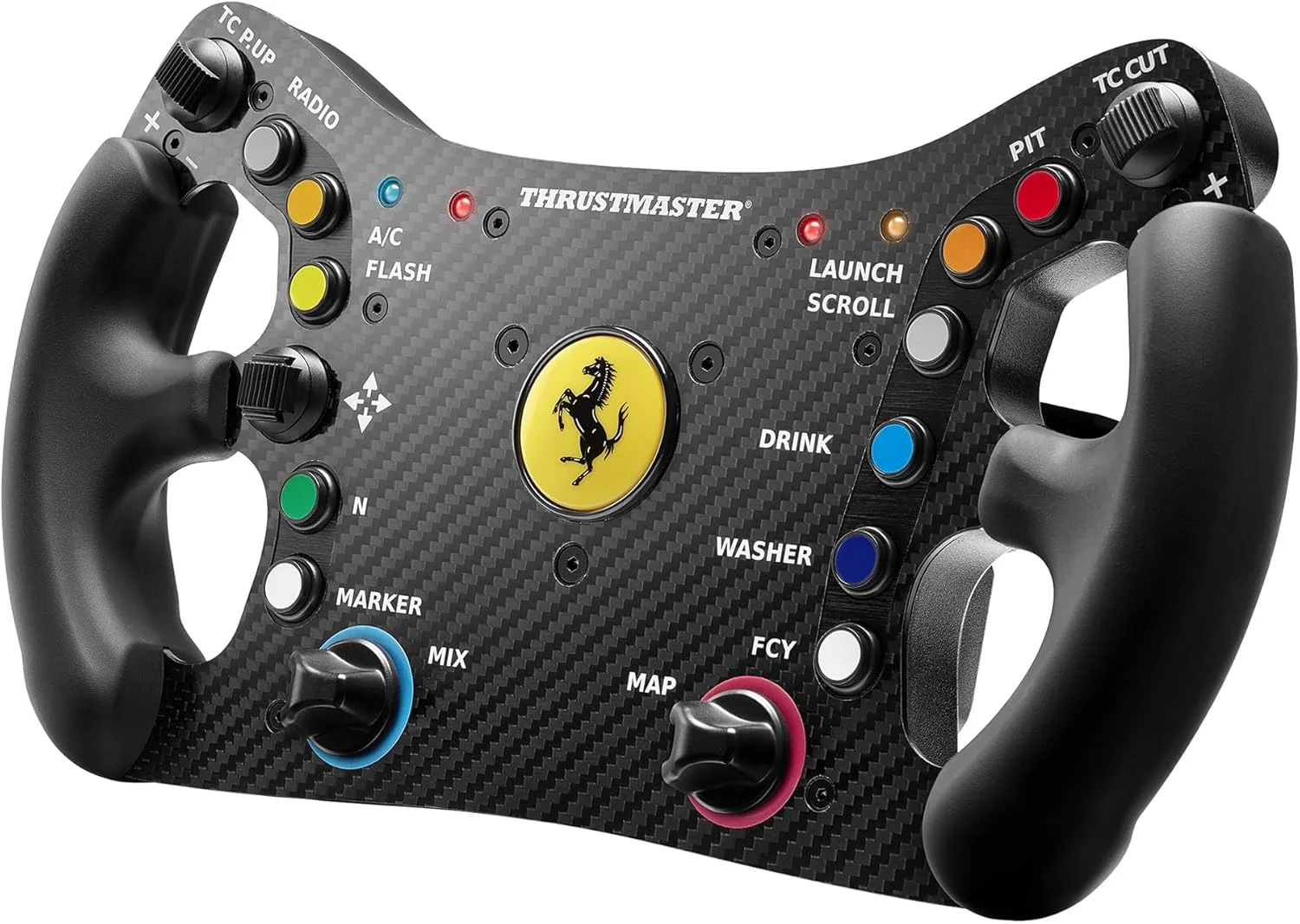 افزونه فرمان مسابقه ای Thrustmaster Ferrari 488 GT3، رینگ فرمان مسابقه، PC، PS5، PS4، Xbox Series X|S، Xbox One، دارای مجوز رسمی از Ferrari - مشکی
