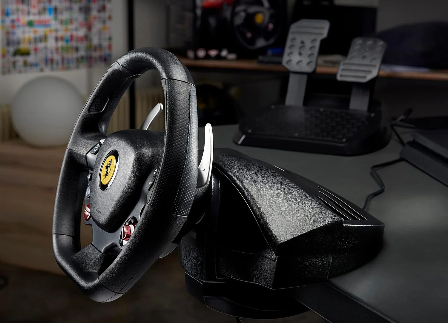 فرمان بازی Thrustmaster T80 RW Ferrari 488 GTB - تجربه رانندگی واقعی برای پلی استیشن - پادشاه پیست شوید - PC/PS4/PS5