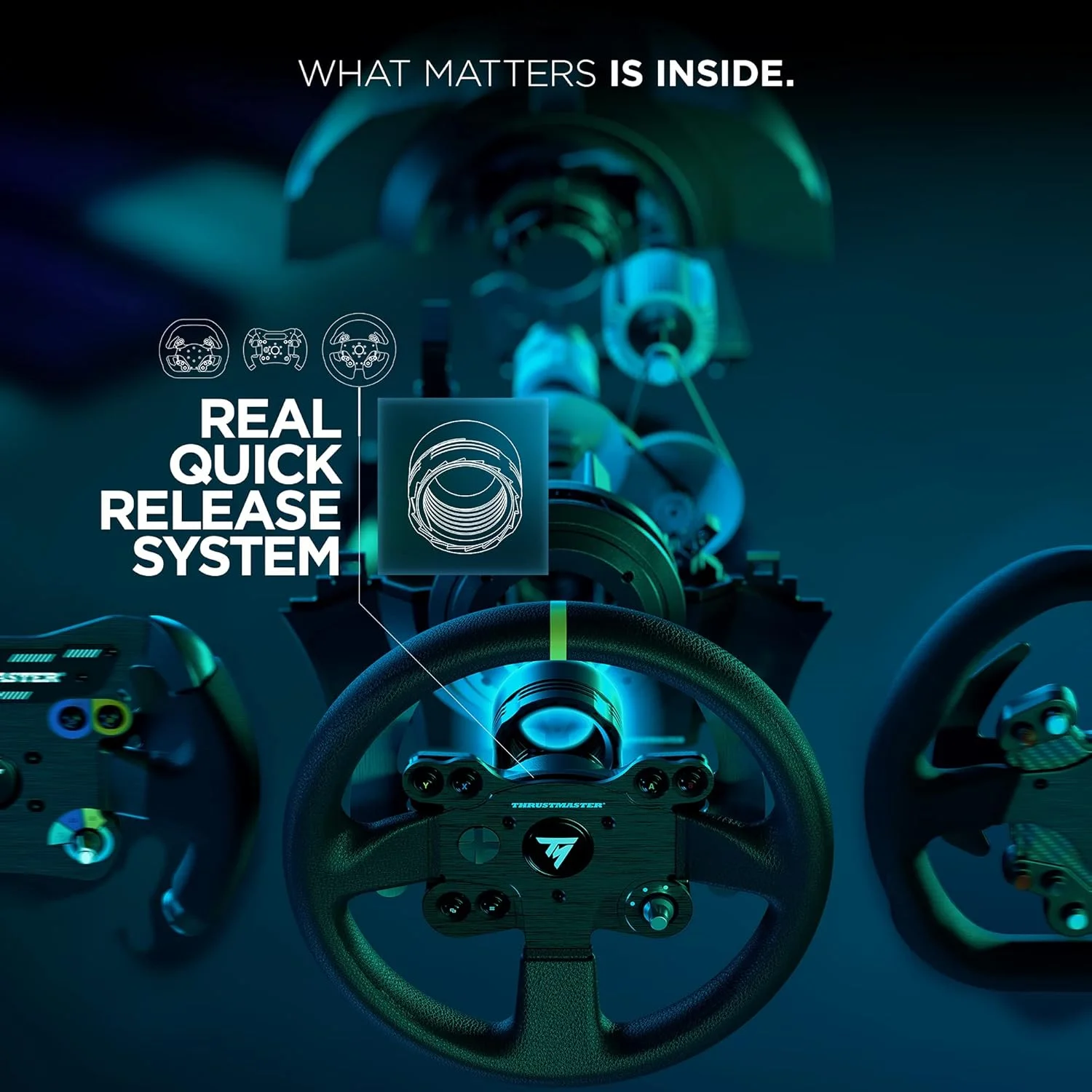 فرمان مسابقه Thrustmaster TX نسخه چرمی، فرمان و پدال مسابقه، Xbox Series X|S، بازخورد نیرو، موتور بدون جاروبک، سیستم دو تسمه، فناوری مغناطیسی، فرمان قابل تعویض