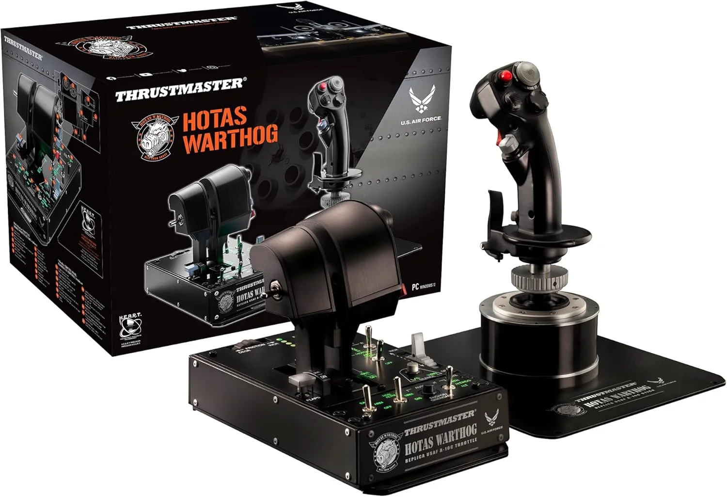 Thrustmaster Hotas Warthog - اهرم گاز دوتایی و استیک کنترل با فناوری دقیق HallEffect H.E.A.R.T برای کامپیوتر