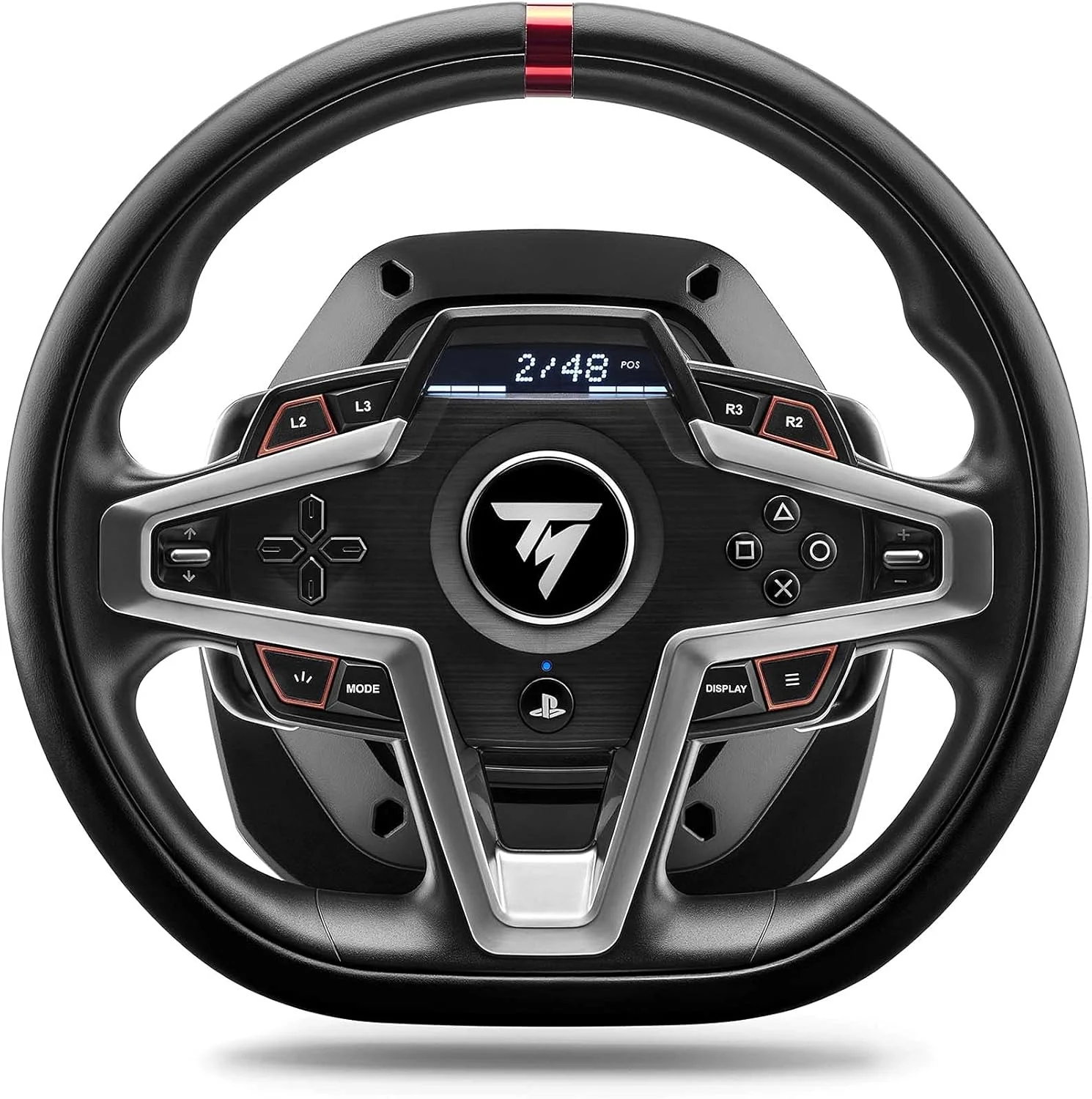 فرمان مسابقه و پدال های مغناطیسی Thrustmaster T248، درایو هیبریدی، شیفترهای پدال مغناطیسی، بازخورد نیروی پویا، صفحه نمایش با اطلاعات مسابقه (PS5، PS4، PC)