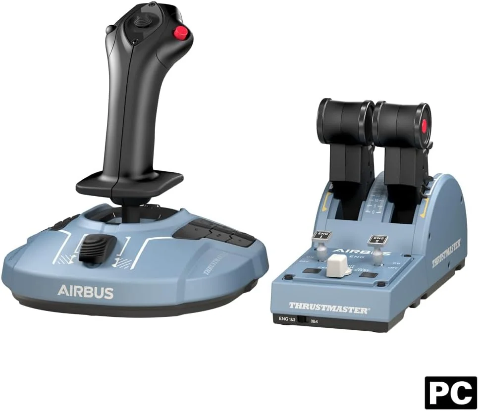 بسته Thrustmaster TCA Officer Airbus Edition - سیستم کنترل پرواز جامع با جوی استیک جانبی و کوادرانت دریچه گاز برای کامپیوتر
