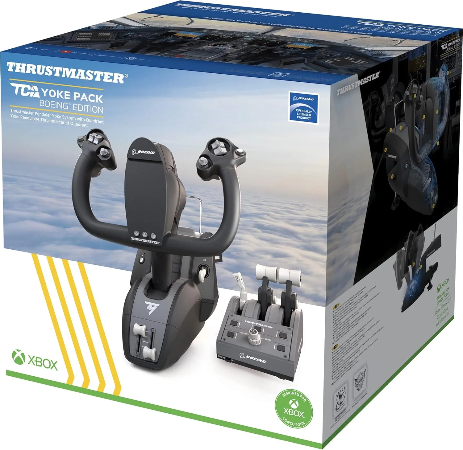 بسته Thrustmaster TCA Yoke - کنترلر پرواز با دقت بالا و کوادرانت دریچه گاز با مجوز رسمی بوئینگ برای PC و Xbox Series X|S