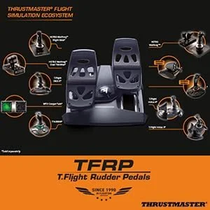 پدال های رادر Thrustmaster TFRP T. Flight - کنترل دقیق رادر با فناوری S.M.A.R.T برای PC، پلی استیشن و ایکس باکس