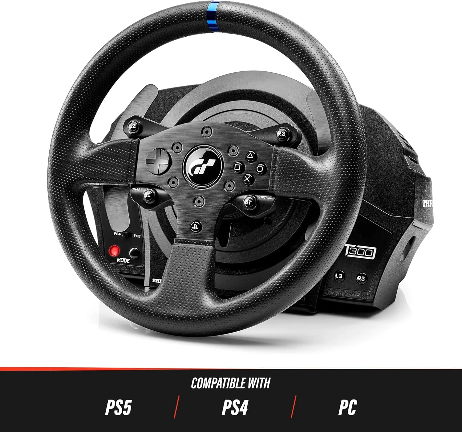 فرمان و پدال مسابقه ای Thrustmaster T300 RS GT - عملکرد بالا با بازخورد نیرو برای PC، PS4 و PS5، PS5 Pro فرمان و پدال مسابقه ای Thrustmaster T300 RS GT - عملکرد بالا با بازخورد نیرو برای PC، PS4 و PS5، PS5 Pro