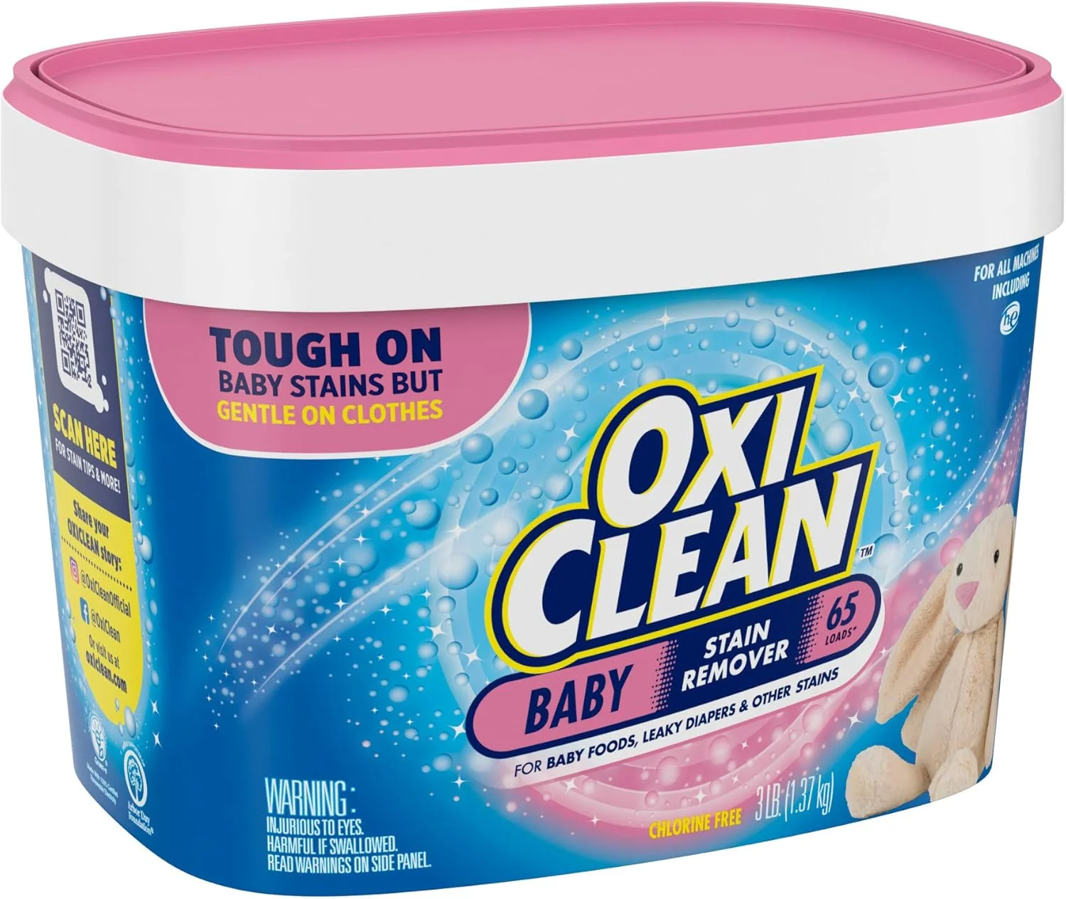 لکه بر همه کاره کودک OxiClean، خیس کننده لکه، 3 پوند (1.37 کیلوگرم) لکه بر همه کاره کودک OxiClean، خیس کننده لکه، 3 پوند (1.37 کیلوگرم)