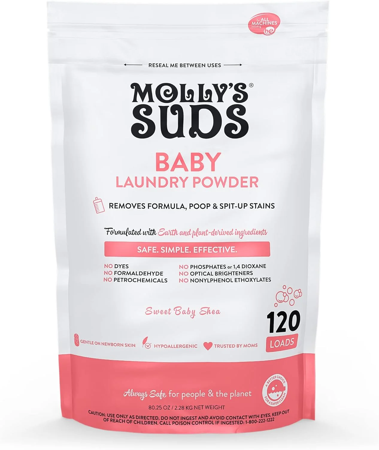 پودر شوینده لباس کودک Molly's Suds | از بین برنده لکه های شیر خشک، مدفوع و بالا آوردن | فوق العاده ملایم برای نوزادان (شی باتر کودکانه - 120 بار شستشو) پودر شوینده لباس کودک Molly's Suds | از بین برنده لکه های شیر خشک، مدفوع و بالا آوردن | فوق العاده ملایم برای نوزادان (شی باتر کودکانه - 120 بار شستشو)