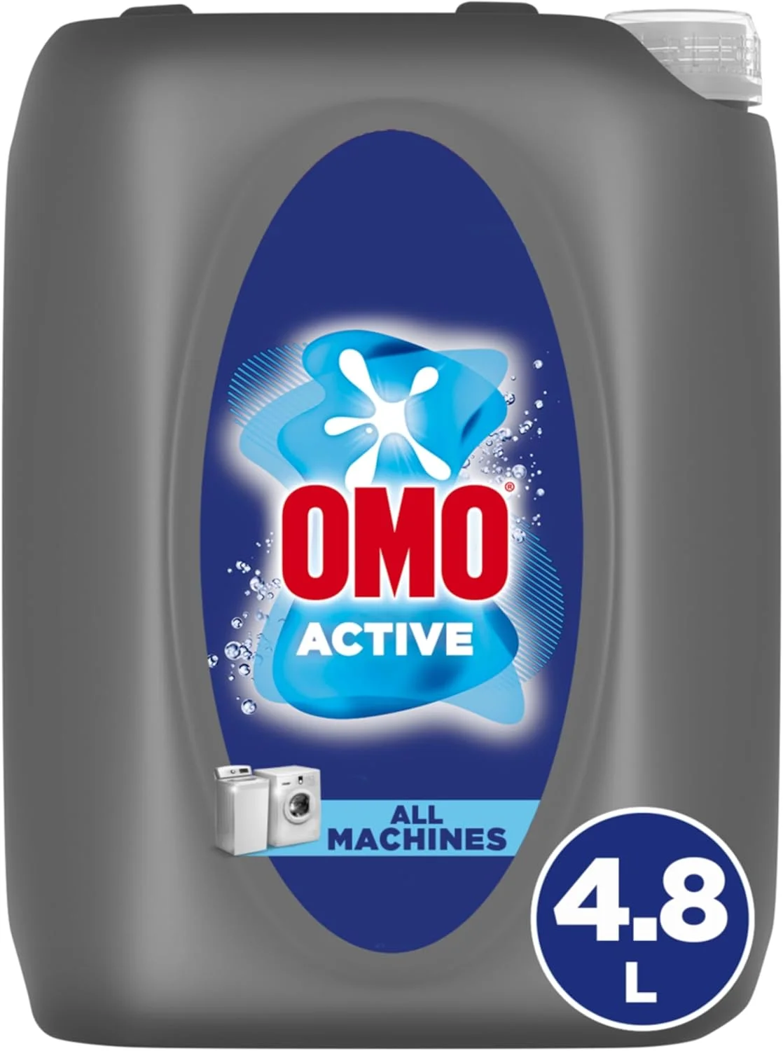 مایع لباسشویی امو، اکتیو، تا 100% لکه بری فقط در یک شستشو، 4.8 لیتر