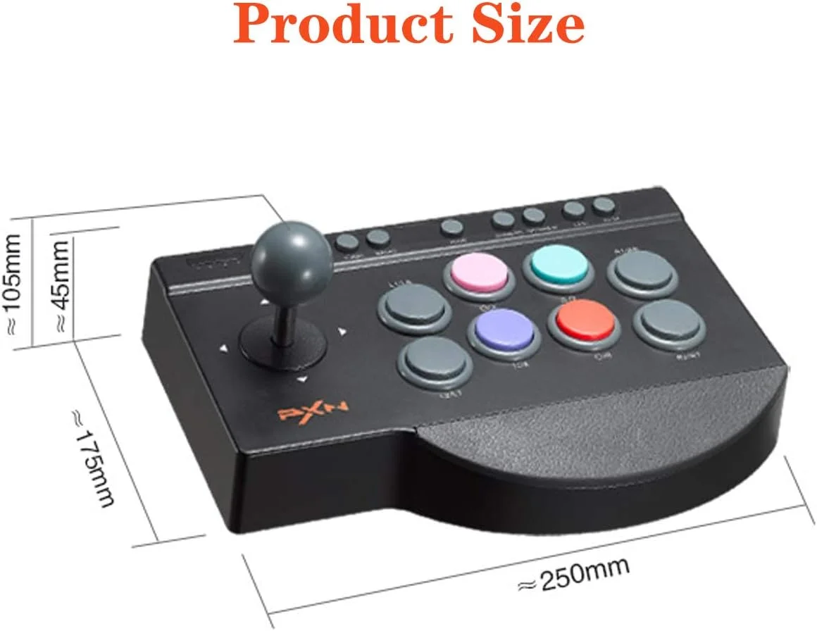 جوی استیک آرکید PXN 0082، استریت فایتر USB برای PS3/ PS4/ Xbox One/Xbox Series X/S/Switch/Window PC جوی استیک آرکید PXN 0082، استریت فایتر USB برای PS3/ PS4/ Xbox One/Xbox Series X/S/Switch/Window PC