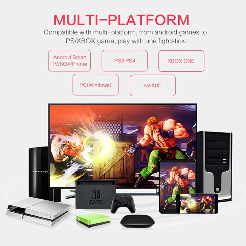 جوی استیک آرکید PXN 0082، استریت فایتر USB برای PS3/ PS4/ Xbox One/Xbox Series X/S/Switch/Window PC جوی استیک آرکید PXN 0082، استریت فایتر USB برای PS3/ PS4/ Xbox One/Xbox Series X/S/Switch/Window PC