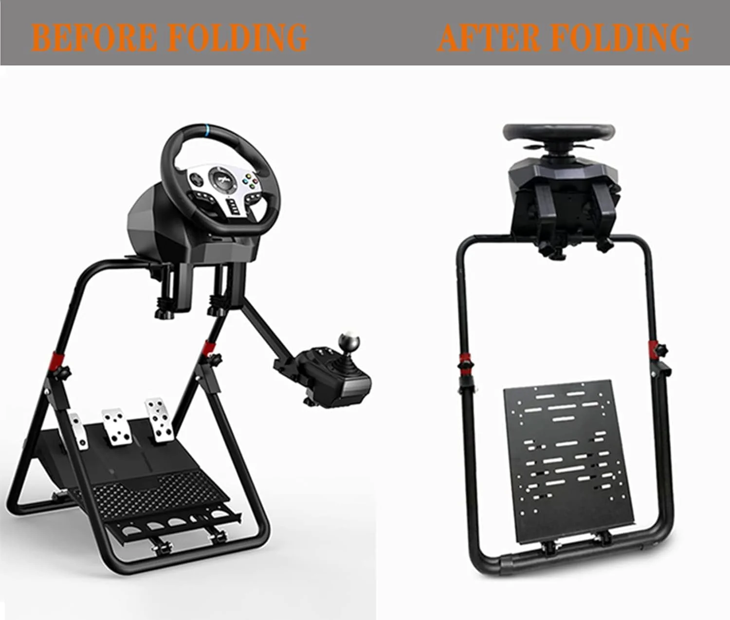 پایه فرمان بازی PXN تاشو برای Logitech G923 G29 G920 G27 G25 و Thrustmaster T300RS/T300GT/ T500RS/GT500 /TGT/TS T248X T248 T300 T458 TX پایه فرمان مسابقه ای تاشو با قابلیت تنظیم شیب PS4 PS5 PC پایه فرمان بازی PXN تاشو برای Logitech G923 G29 G920 G27 G25 و Thrustmaster T300RS/T300GT/ T500RS/GT500 /TGT/TS T248X T248 T300 T458 TX پایه فرمان مسابقه ای تاشو با قابلیت تنظیم شیب PS4 PS5 PC