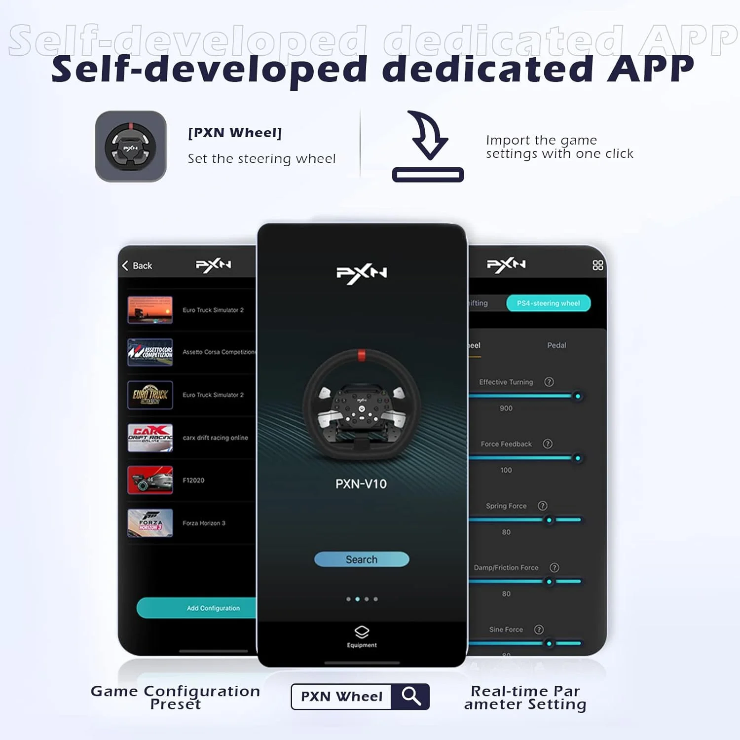 فرمان مسابقه PXN V10، موتور دوگانه بدون درایور با بازخورد نیرو، شیفتر 6+1، پدال دوگانه مسابقه و طراحی جداشدنی، درجه چرخش 270 درجه/900 درجه، برای Xbox One، Xbox Series X/S، PS4، PC فرمان مسابقه PXN V10، موتور دوگانه بدون درایور با بازخورد نیرو، شیفتر 6+1، پدال دوگانه مسابقه و طراحی جداشدنی، درجه چرخش 270 درجه/900 درجه، برای Xbox One، Xbox Series X/S، PS4، PC