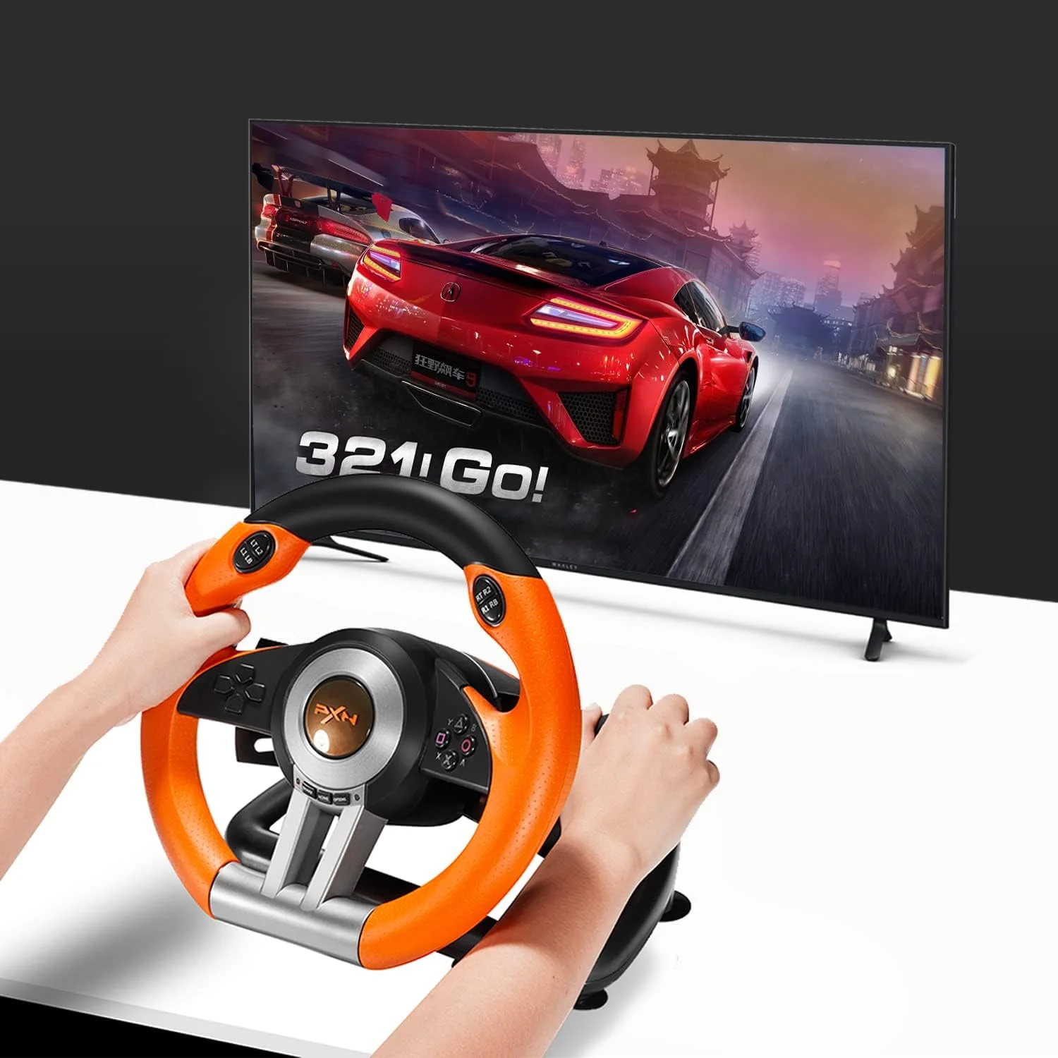 فرمان بازی کامپیوتر PXN-V3IIIO با پدال های خطی، بازخورد لرزشی، فرمان مسابقه ای برای Xbox One، Xbox Series X|S، PS4، PS3، Switch، PC دست دوم - خوب فرمان بازی کامپیوتر PXN-V3IIIO با پدال های خطی، بازخورد لرزشی، فرمان مسابقه ای برای Xbox One، Xbox Series X|S، PS4، PS3، Switch، PC دست دوم - خوب